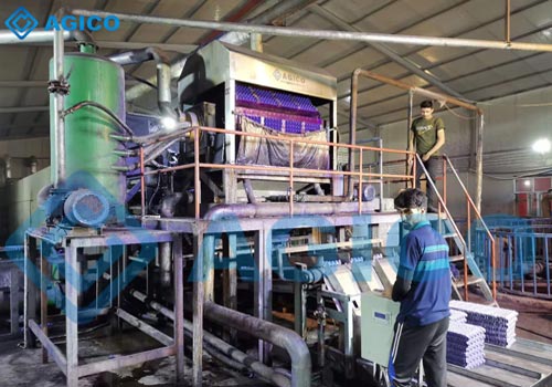 Ligne automatique de 4 000 plateaux à œufs/h pour l’Irak