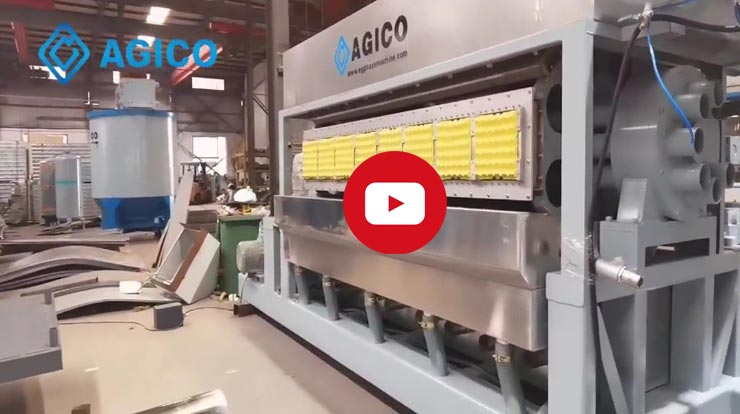 Vidéo d’une ligne 8×8 de produits en pâte moulée